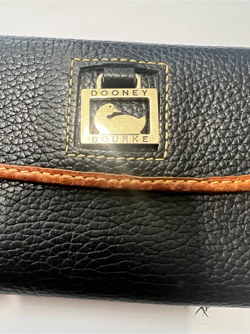 Dooney & Bourke Black Pebbled Leather Continental Clutch Flap Wallet
